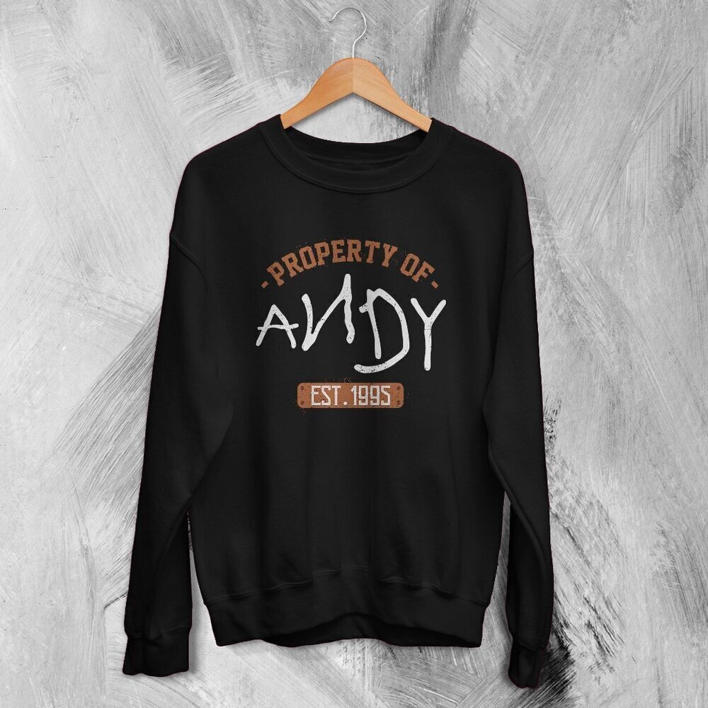 Toy Story Property of Andy 90s Movie Pixar Retro Style Graphic Cozy Sweatshirt